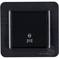 Выключатель одноклавишный ПРОХОДНОЙ с подсветкой Arvia Electric Lavin Черный матовый (21 25 4007 210)